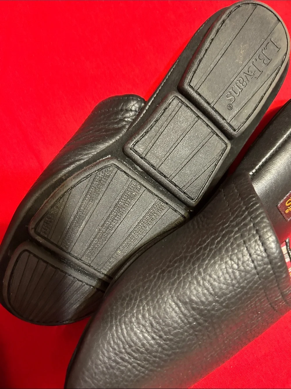 L.B. Evans Black Pebble Leather Slide Slippers